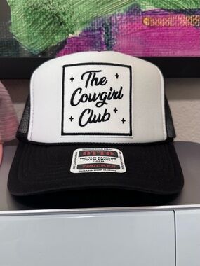 OTTO The Cowgirl Club Black and White Trucker Hat